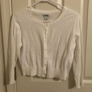 NEVER WORN Short White Old Navy Cardigan